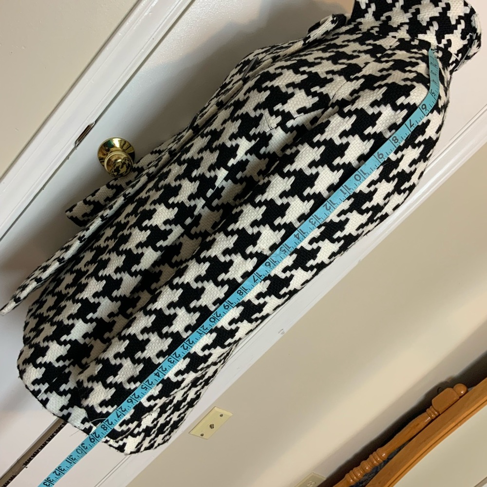 EUC YVOS  PEA COAT Black/White   Geometric Herringbone Women - Picture 9 of 11